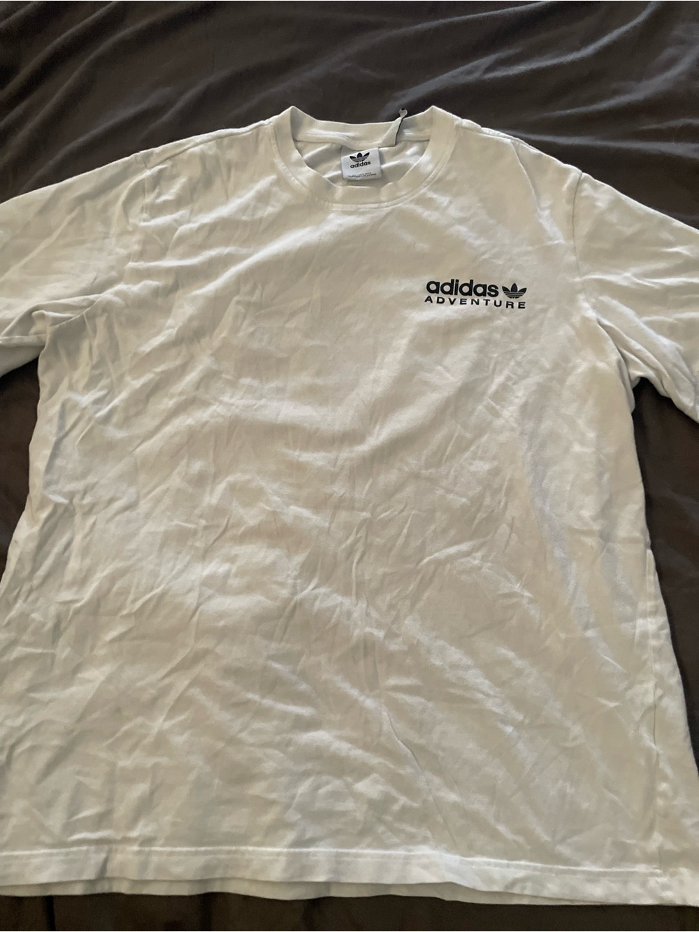 adidas White Long Sleeve Adventure Logo Tee